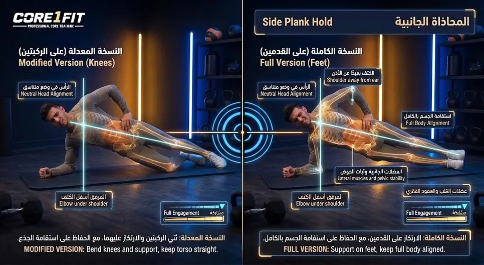 تمرين البلانك الجانبي – Side Plank