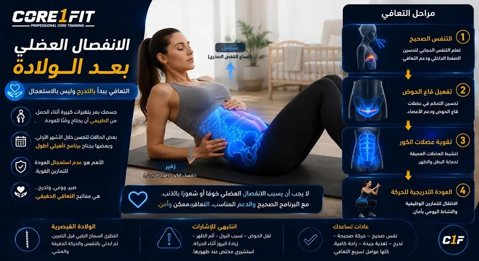 الانفصال العضلي بعد الولادة